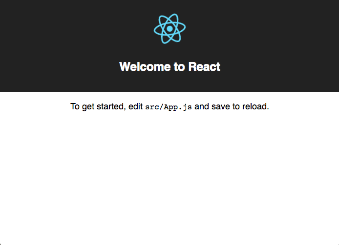 create react app start screen